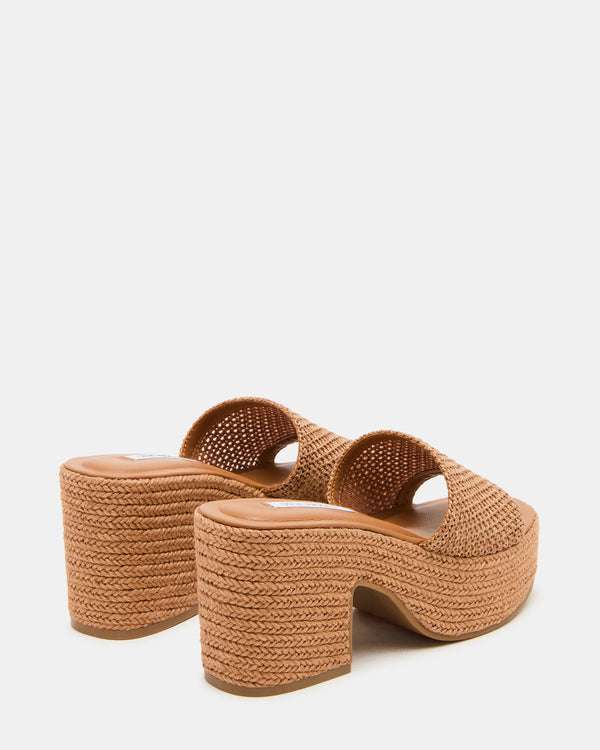 Steve Madden Trippy Cognac Raffia TRIPPYRAFFIA