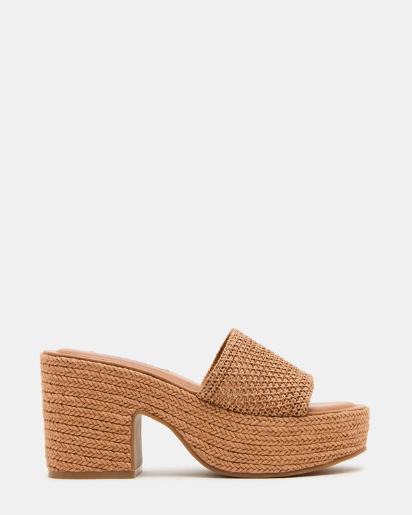 Steve Madden Trippy Cognac Raffia TRIPPYRAFFIA