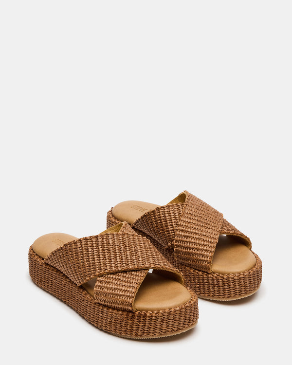 Steve Madden Tulum Brown Raffia TULUM