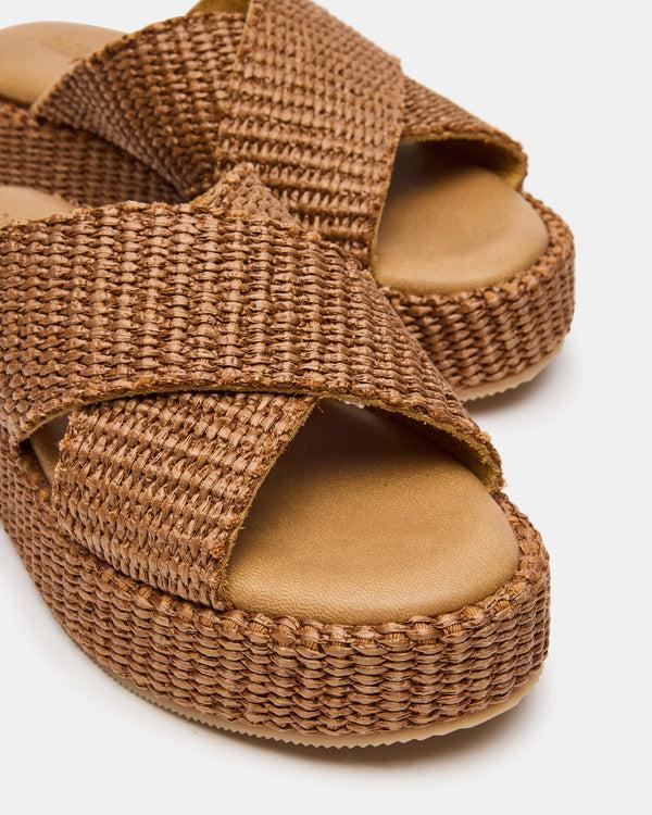 Steve Madden Tulum Brown Raffia TULUM