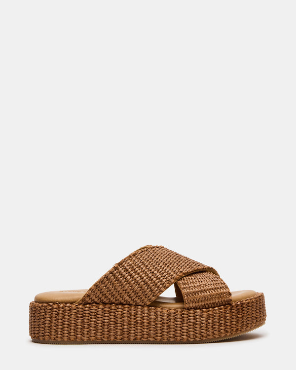 Steve Madden Tulum Brown Raffia TULUM