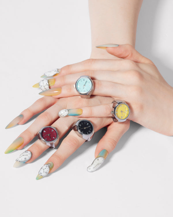 Steve Madden Watch Ring Black WATCHRING