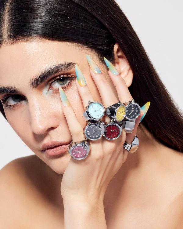 Steve Madden Watch Ring Red WATCHRING