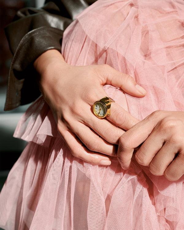 Steve Madden Watch Ring White WATCHRING