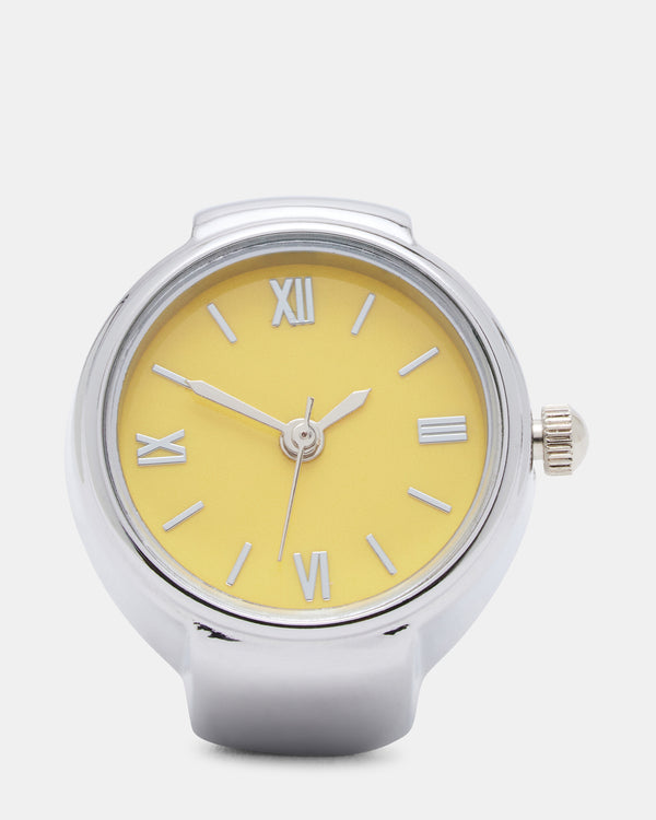 Steve Madden Watch Ring Yellow WATCHRING