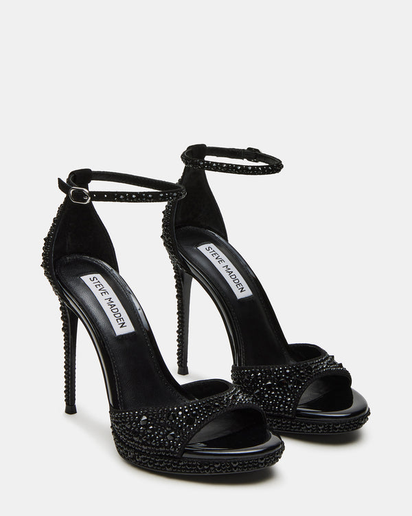 Steve Madden Wiley Black Rhinestones