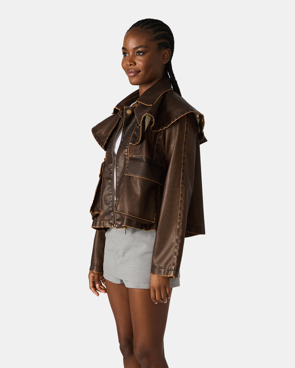 Steve Madden Varvara Jacket Chocolate VARVARAJACKET