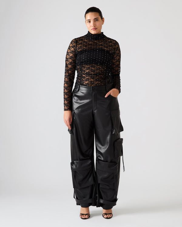 Steve Madden Vegan Leather Duo Pant Black VEGANLEATHERDUOPANT
