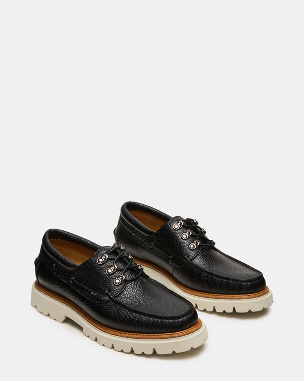 Steve Madden Victor Black Leather VICTOR MEN'S SHOES