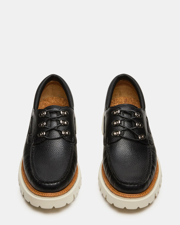 Steve Madden Victor Black Leather VICTOR MEN'S SHOES