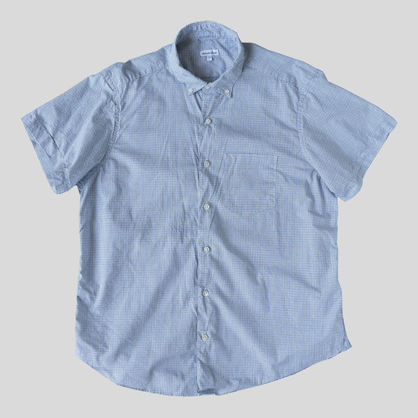 Steven Alan Short Sleeve Single Needle Shirt Blue Gingham