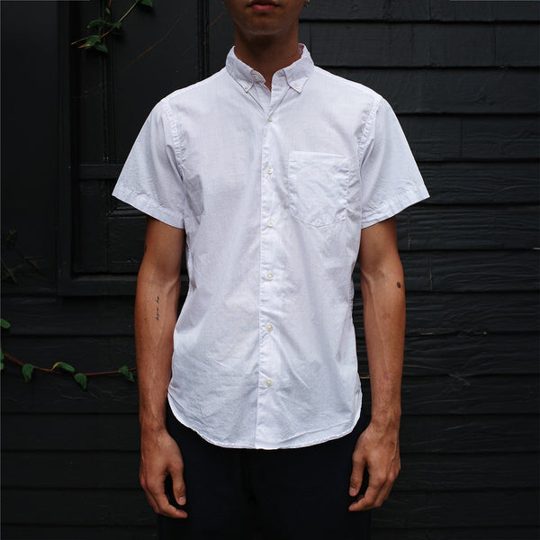 Steven Alan Short Sleeve Single Needle Shirt Pink Windowpane
