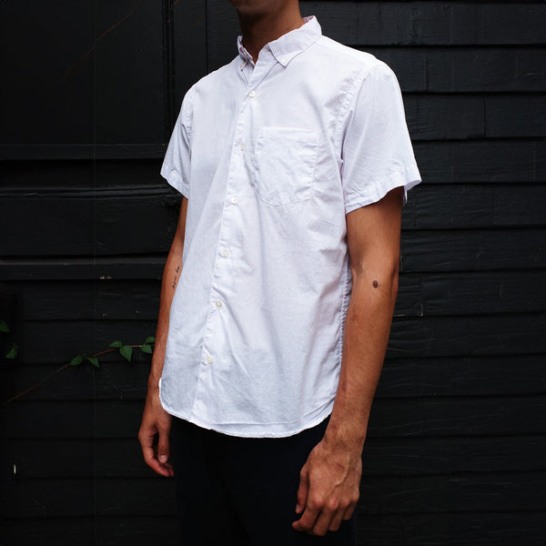 Steven Alan Short Sleeve Single Needle Shirt Pink Windowpane