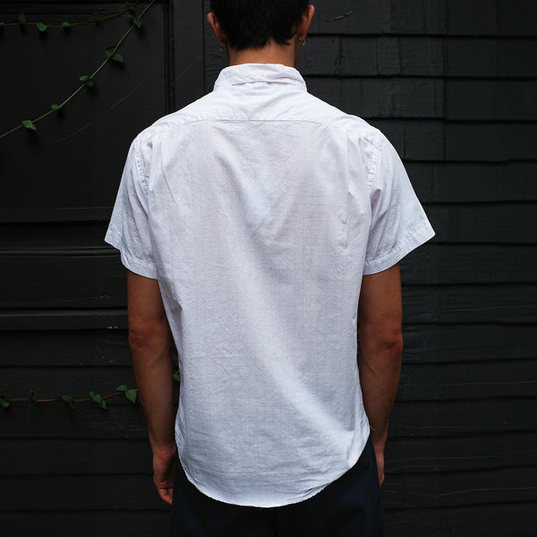 Steven Alan Short Sleeve Single Needle Shirt Pink Windowpane