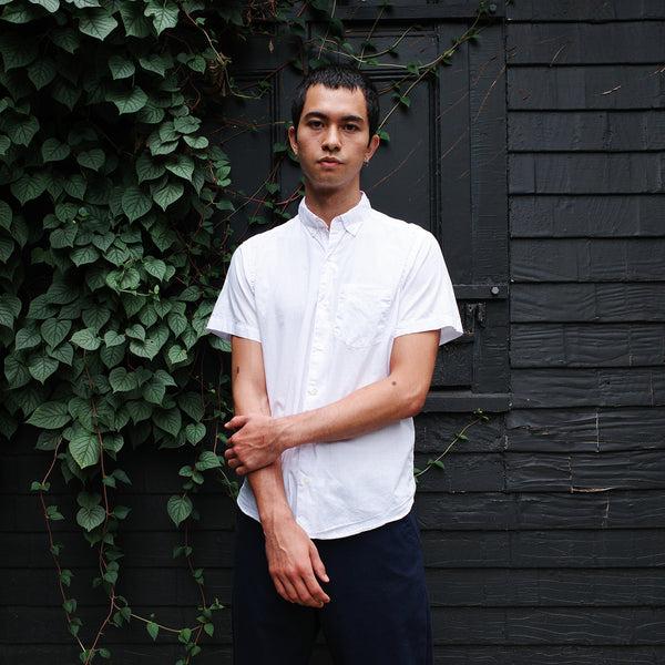 steven alan Short Sleeve Single Needle Shirt Pink Windowpane