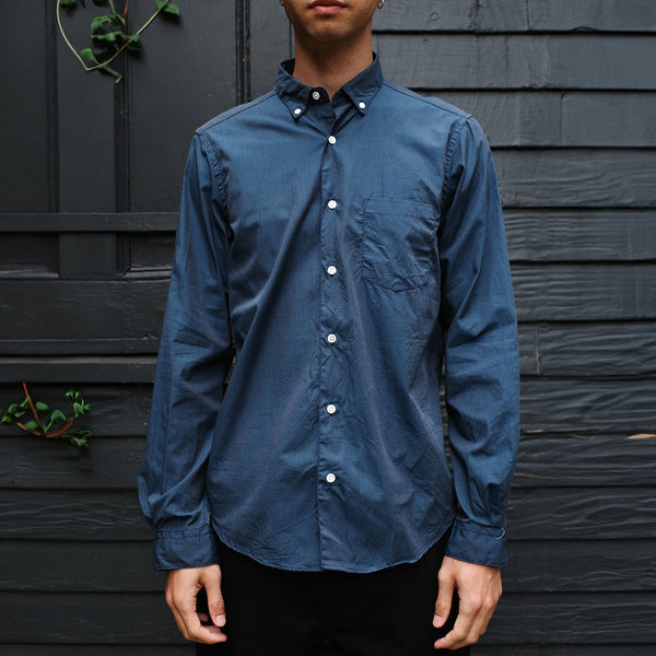 Steven Alan Single Needle Shirt End On End Dark Teal