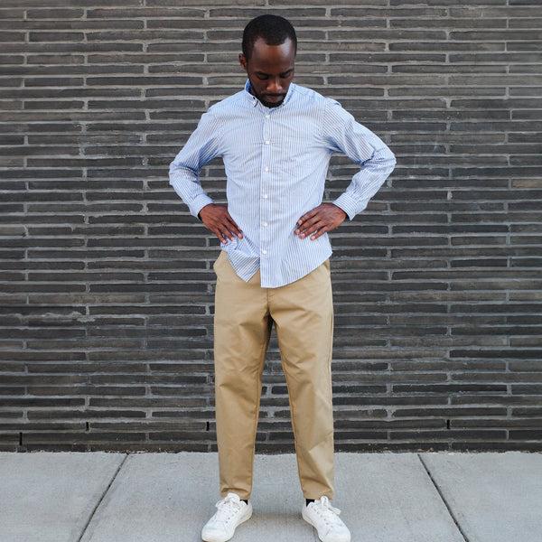 Steven Alan Single Needle Shirt Pacific Blue Stripe