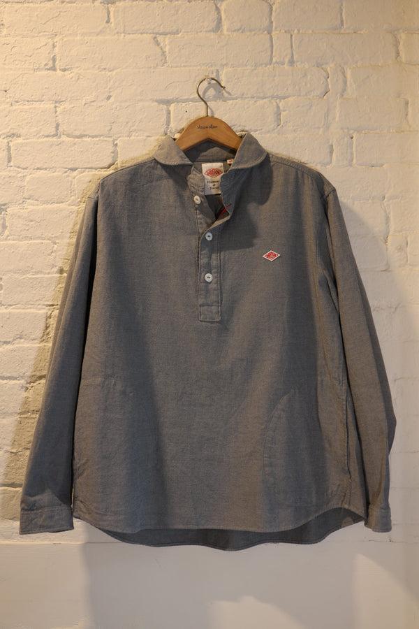 steven alan Round Collar Shirt Flannel Grey