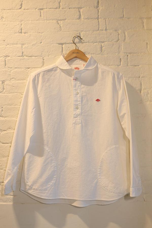 steven alan Round Collar Shirt White Oxford