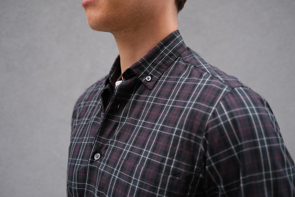 Steven Alan Single Needle Shirt Navy Plaid