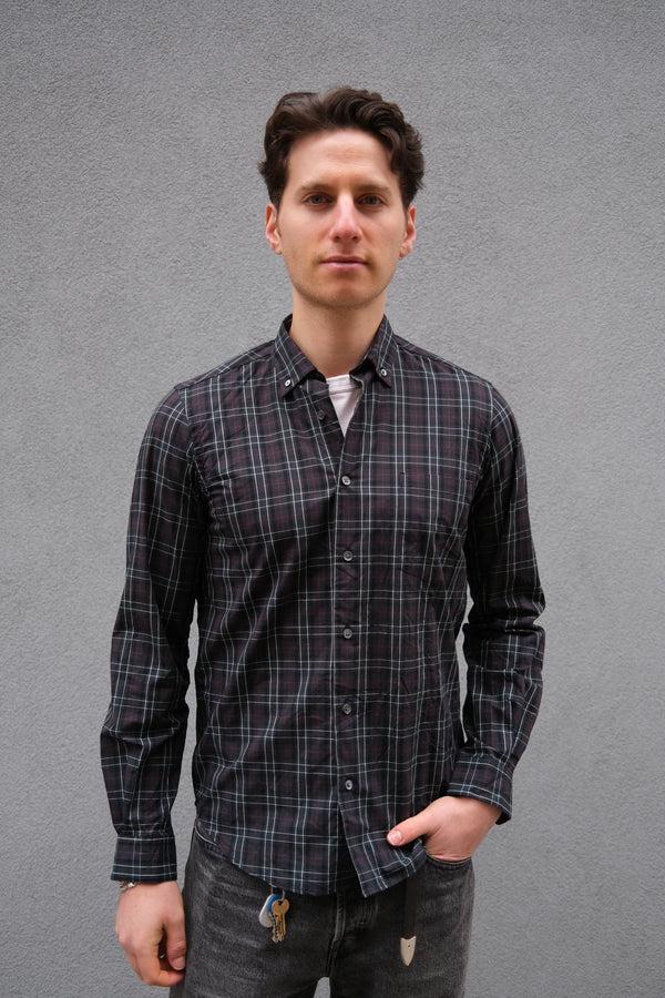 steven alan Single Needle Shirt Navy Plaid