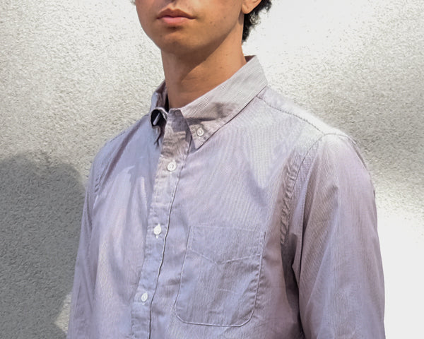 Steven Alan The Collegiate Shirt Brown Mini Stripe