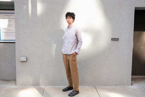 Steven Alan The Collegiate Shirt Brown Mini Stripe