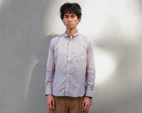 steven alan The Collegiate Shirt Brown Mini Stripe