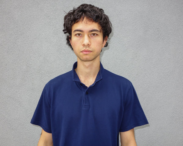 Steven Alan The Cropped Collar Polo Navy