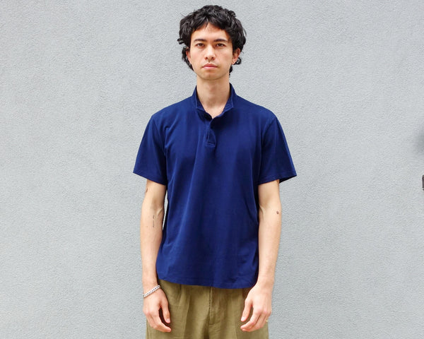 steven alan The Cropped Collar Polo Navy