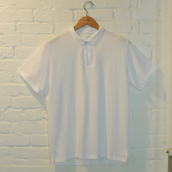 Steven Alan The Cropped Collar Polo White