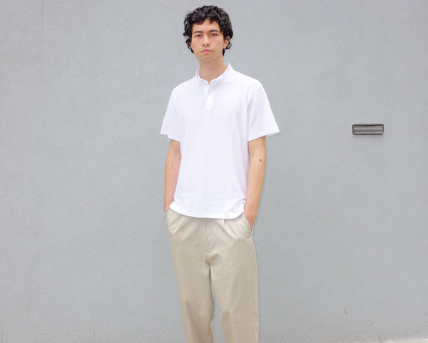 Steven Alan The Cropped Collar Polo White