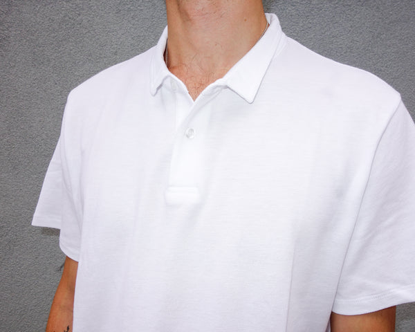 Steven Alan The Cropped Collar Polo White