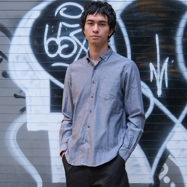 steven alan The Single Needle Shirt Graphite Twill