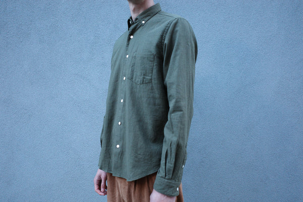 Steven Alan The Single Needle Shirt Military Green