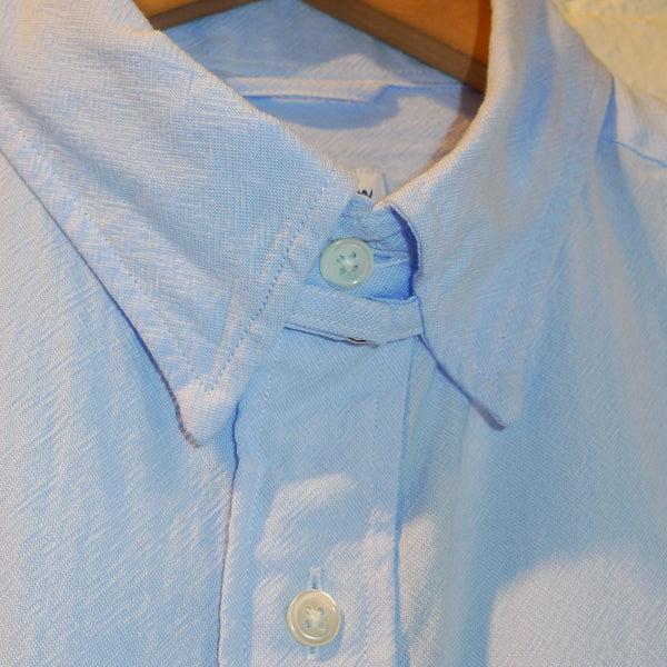 Steven Alan The Tab Collar Shirt Blue Dry Weave