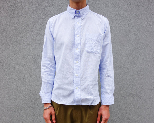 Steven Alan The Tab Collar Shirt Blue Dry Weave