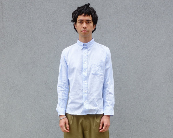 steven alan The Tab Collar Shirt Blue Dry Weave
