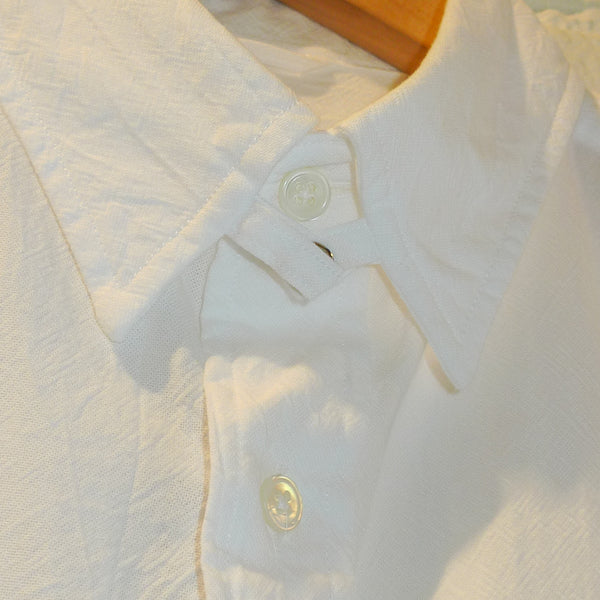Steven Alan The Tab Collar Shirt White Dry Weave