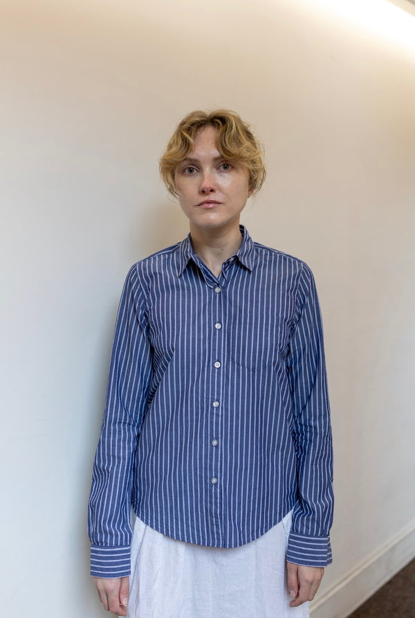 steven alan Women's Reverse Seam Deep Blue Stripe