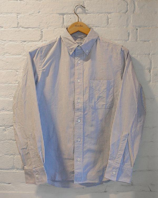 Steven Alan The Collegiate Shirt Gray/White Stripe Oxford