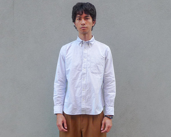 steven alan The Collegiate Shirt Gray/White Stripe Oxford