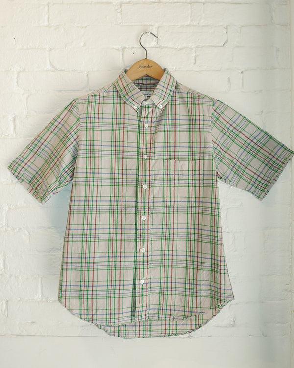 Steven Alan The Collegiate Short Sleeve Shirt Madras Rust