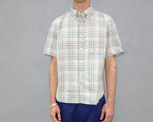 Steven Alan The Collegiate Short Sleeve Shirt Madras Rust