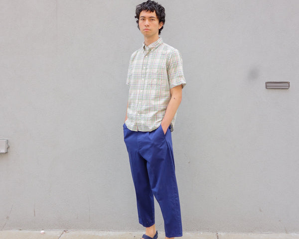 Steven Alan The Collegiate Short Sleeve Shirt Madras Rust