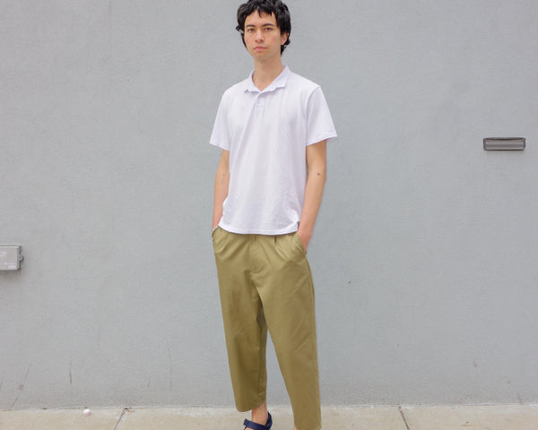 Steven Alan The Cropped Collar Polo Ultra Pale Lavender