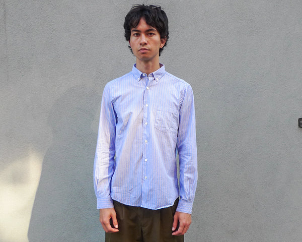 steven alan The Single Needle Shirt Blue/Navy/White Stripe