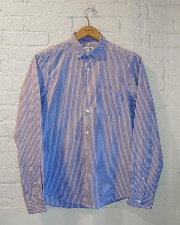 Steven Alan The Single Needle Shirt Blue/White Pencil Stripe