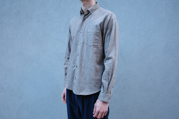 Steven Alan The Single Needle Shirt Chocolate Herringbone