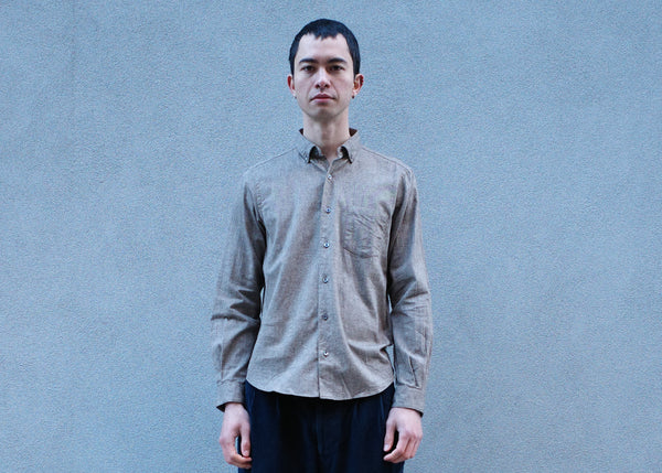 steven alan The Single Needle Shirt Chocolate Herringbone